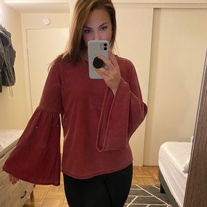 Rust Colored Bell Sleeve Top